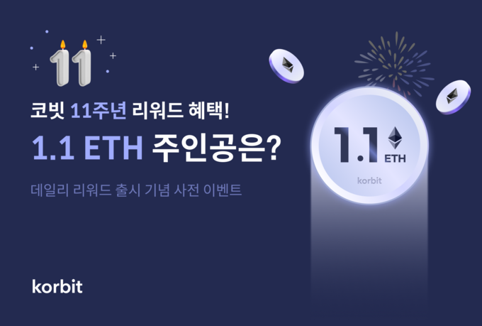 코빗, 데일리 리워드 출시 기념 사전 이벤트 안내 배너 이미지.