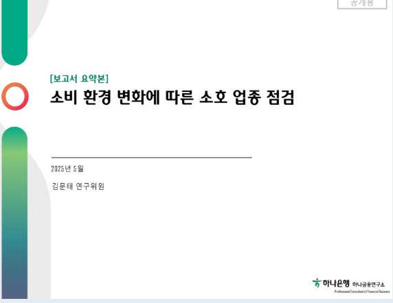 하나금융연구소 보고서 표지/캡처