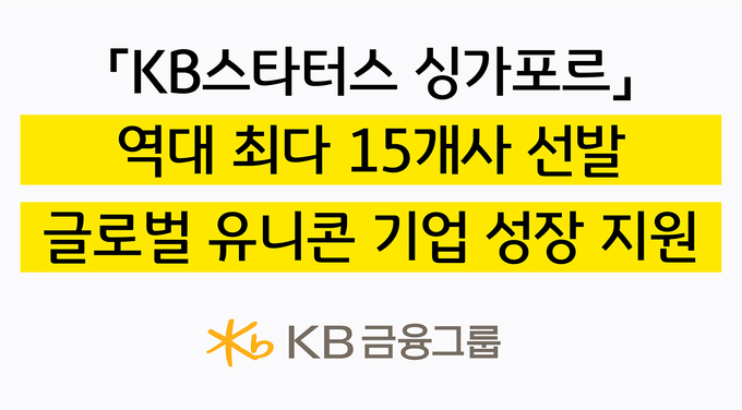 'KB스타터스 싱가포르' 역대 최다 선발... ‘글로벌 유니콘’ 기업 성장 지원