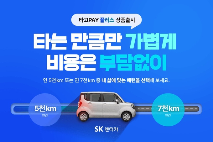 SK렌터카, 업계 최초 주행거리 선택형 상품 ‘타고페이 플러스’ 출시